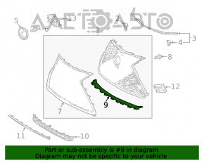 Suportul inferior al grilei radiatorului pentru Lexus NX300 18-21 F-sport