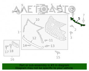 Крепление решетки радиатора верхнее Lexus RX350 RX450h 20-22