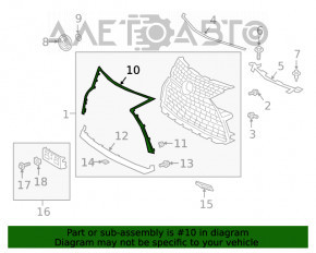 Молдинг решетки радиатора grill верхний Lexus RX350 RX450h 20-22