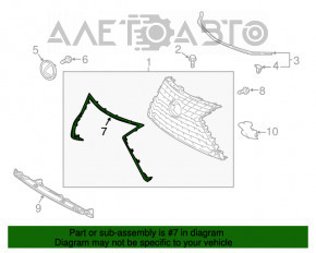 Grila radiatorului pentru Lexus NX300 NX300h 18-21 Base, crom