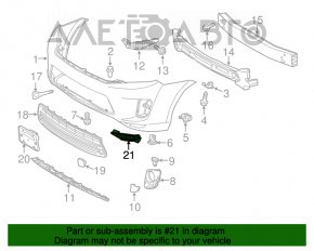 Grila inferioară a bara din față stânga Toyota Highlander 11-13 hibrid.