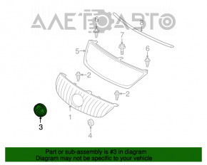 Эмблема логотип решетки радиатора grill Lexus GS300 GS350 GS430 06-09 под радар, под полировку, песок