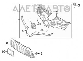 Emblema siglei Toyota pentru grila radiatorului Toyota Camry v70 18- sub radar, nisip.