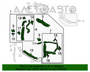 Televizor radiator Toyota Highlander 11-13 cu grile, ruginit.