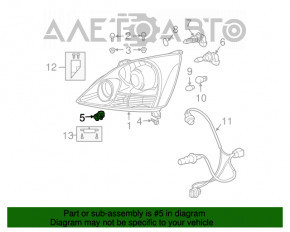 Клипса крепление фары заднее левое Lexus RX300 RX330 RX350 RX400h 04-09 новый OEM оригинал