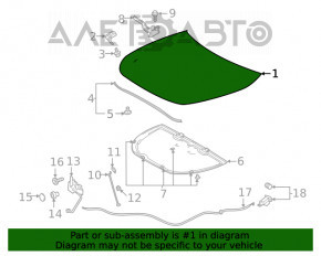 Capota goala Toyota Highlander 20 - aluminiu nou original OEM