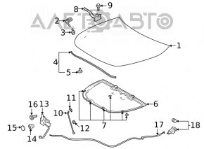 Capota goala Toyota Highlander 20 - aluminiu nou original OEM