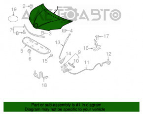 Капот голый Toyota Sienna 11-17 красный 3Q3