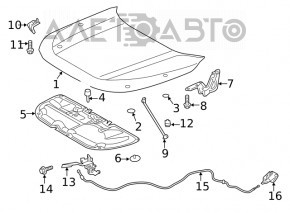 Suport de suport pentru capota Toyota Highlander 20 - nou original OEM