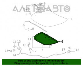 Izolarea capotei Toyota Highlander 2020 - 2.4t, 3.5