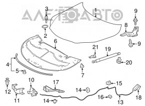 Изоляция капота Lexus RX350 RX450h 16-22 OEM