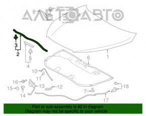 Garnitura capotei Toyota Highlander 14-19 nouă OEM originală