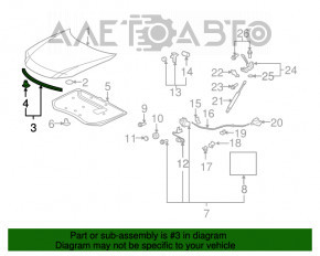 Garnitura capacului portbagajului spate Lexus ES350 07-12