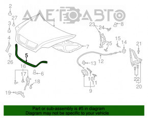 Уплотнитель капота Lexus RX300 98-03