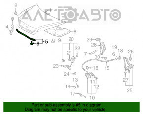 Garnitura de etanșare a capotei pentru Lexus RX300 RX330 RX350 RX400h 04-09