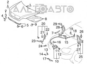 Garnitura de etanșare a capotei pentru Lexus RX300 RX330 RX350 RX400h 04-09