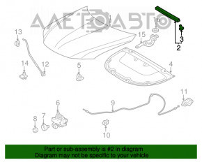 Уплотнитель на капоте Lexus CT200h 11-17