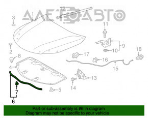 Garnitură capot Lexus ES300h ES350 13-18 nou OEM original