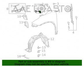 Bara de protecție a capotei dreapta Toyota Highlander 20-