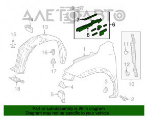 Garnitură aripă capot-dreapta Lexus NX200t NX300 NX300h 15-21