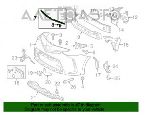 Уплотнитель капота на бампере Toyota Prius V 12-17