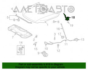 Bucla capotei dreapta Lexus RX350 RX450h 10-15 nou OEM original