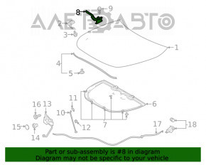 Bucla capotei dreapta Toyota Highlander 20- original OEM nou.