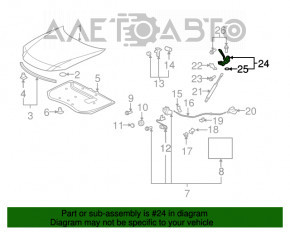 Capota dreapta a unui Lexus ES350 07-12.