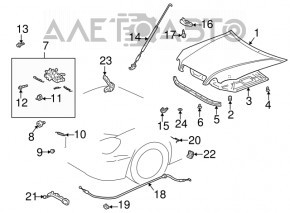 Петля капота правая Lexus IS200 IS300 99-05