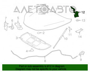 Bucla capotei dreapta Lexus NX200t NX300 NX300h 15-21