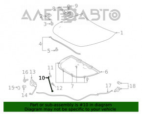 Suportul de capotă pentru Toyota Highlander 20-