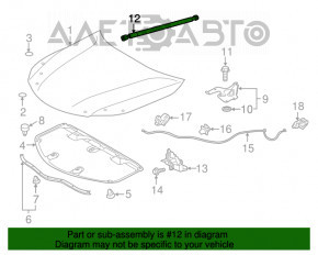 Amortizorul capotei dreapta pentru Lexus ES300h ES350 13-18