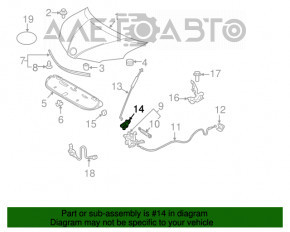 Suport de blocare a bățului capotei pentru Toyota Sienna 11-20