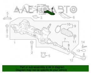 Кронштейн рулевой рейки задний лев Honda Accord 18-22