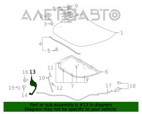 Capota Toyota Highlander 20- cu senzor de blocare nou OEM original.