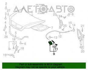 Замок капота Lexus RX300 98-03 без датчика