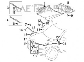 Blocare capota Toyota Highlander 08-13 cu senzor nou original OEM