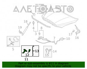 Manerul de deschidere a capotei pentru Toyota Sequoia 08-16 sub capotă