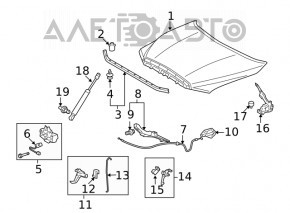 Manerul de deschidere a capotei pentru Toyota Sequoia 08-16 sub capotă