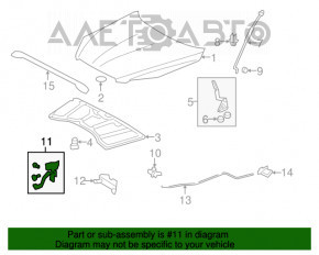 Ручка открытия замка капота Toyota Rav4 06-12 подкапотная