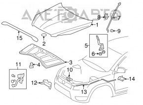 Ручка открытия замка капота Toyota Rav4 06-12 подкапотная