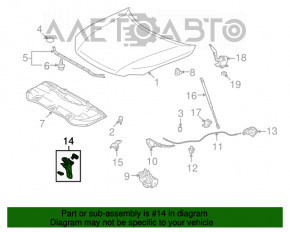 Maneta de deschidere a capotei pentru Lexus RX350 RX450h 10-15, nou, original OEM.