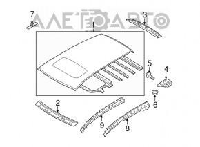 Acoperișul metalic al Subaru B10 Tribeca pe caroserie.