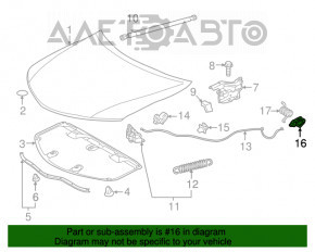 Manerul de deschidere a capotei Toyota Camry v50 12-14 SUA bej.