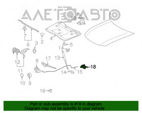 Manerul de deschidere a capotei interioare Toyota Avalon 13-18 negru.