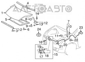 Maneta deschiderii capotei Toyota Prius V 12-17 gri