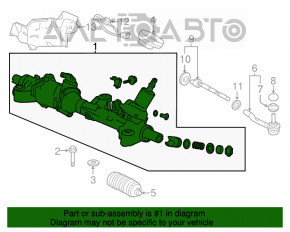 Рейка рулевая Honda Accord 16-17 рест hybrid