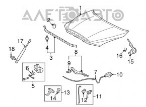 Manerul de deschidere a capotei Toyota Sequoia 08-16, nou, original OEM