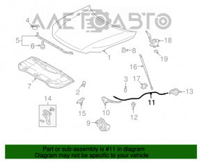 Cablu de deschidere a capotei pentru Lexus RX350 RX450h 10-15