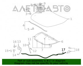 Cablu de deschidere a capotei Toyota Highlander 20-